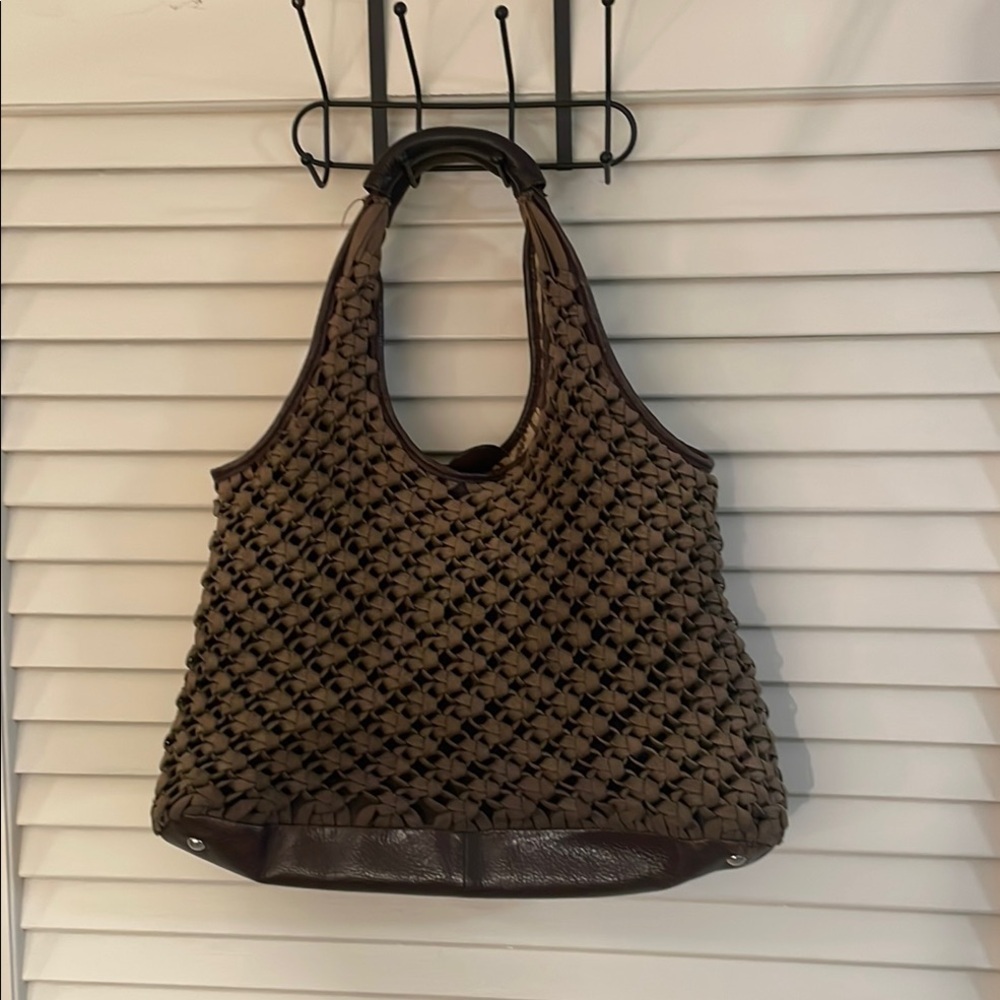 Banana Republic Brown Shoulder Bag with Quilted Pattern